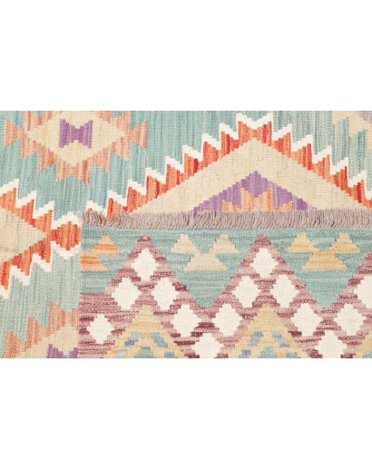 Tappeto Kilim Afghanistan bianco azzurro 176x255