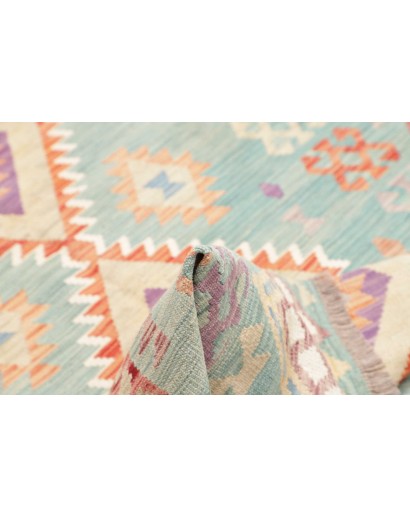 Tappeto Kilim Afghanistan bianco azzurro 176x255