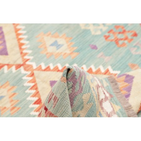 Tappeto Kilim Afghanistan bianco azzurro 176x255
