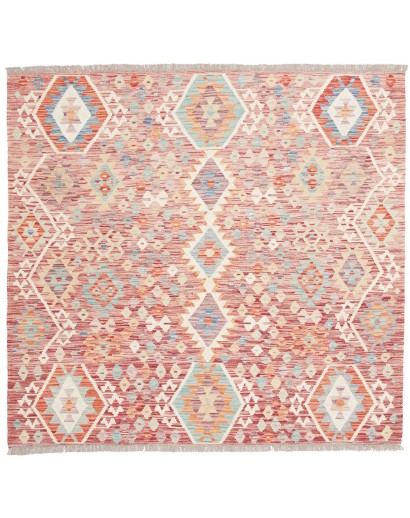 Tappeto Kilim Afghanistan giallo marrone 159x152