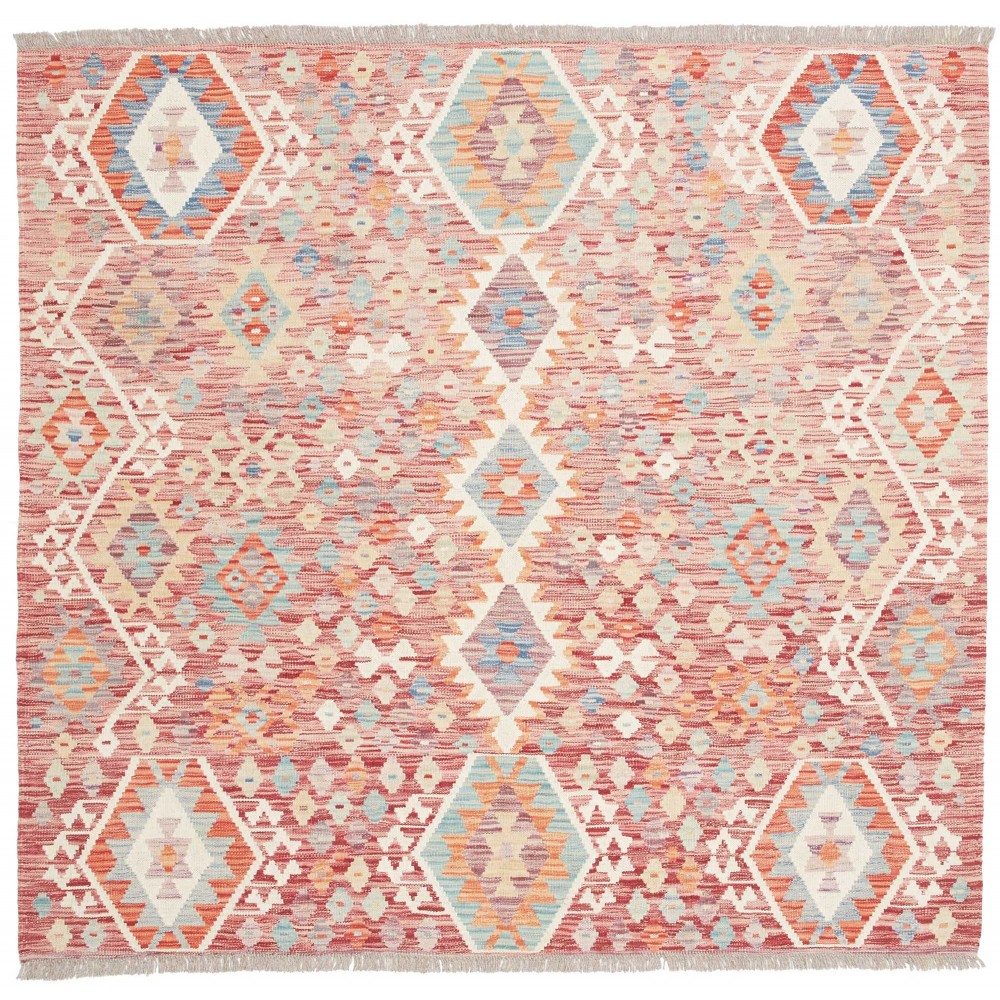 Tappeto Kilim Afghanistan giallo marrone 159x152