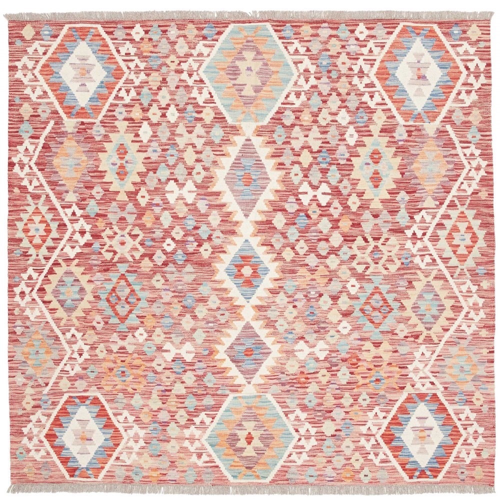 Tappeto Kilim Afghanistan bianco marrone 158x152