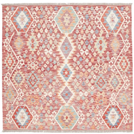 Tappeto Kilim Afghanistan bianco marrone 158x152