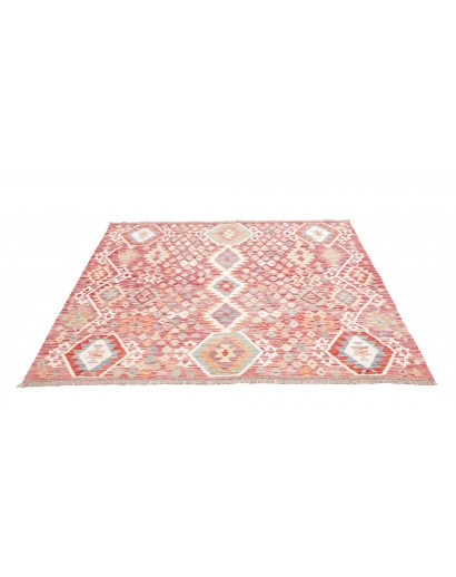 Tappeto Kilim Afghanistan bianco marrone 158x152