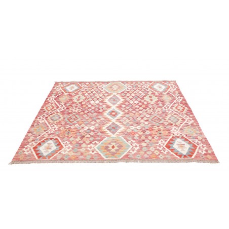 Tappeto Kilim Afghanistan bianco marrone 158x152