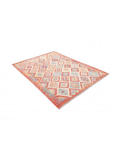 Tappeto Kilim Afghanistan bianco arancione 150x204