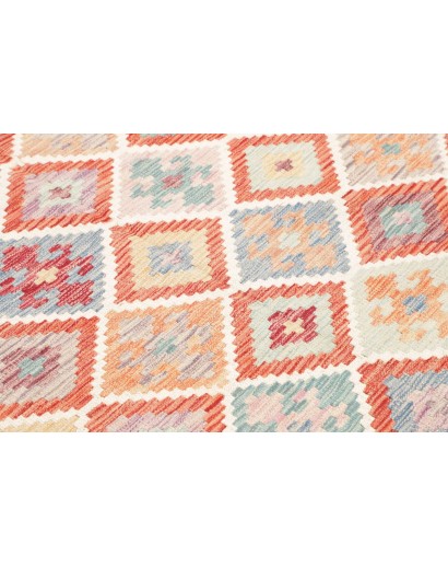 Tappeto Kilim Afghanistan bianco arancione 150x204