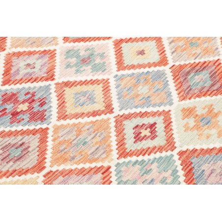 Tappeto Kilim Afghanistan bianco arancione 150x204
