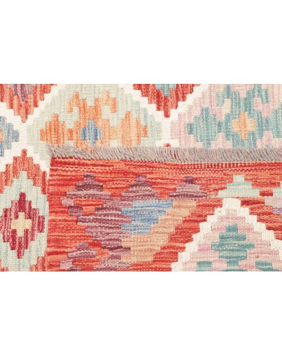Tappeto Kilim Afghanistan bianco arancione 150x204