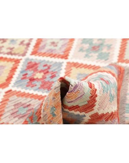 Tappeto Kilim Afghanistan bianco arancione 150x204