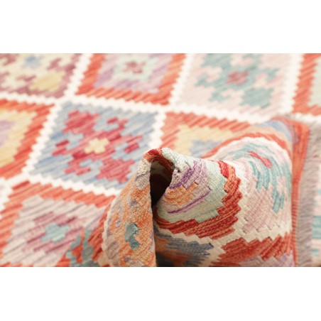 Tappeto Kilim Afghanistan bianco arancione 150x204