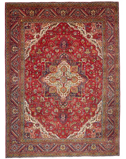 Tappeto Tabriz Persia marrone giallo 250x338