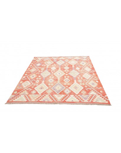Tappeto Kilim Afghanistan giallo rosso 158x198