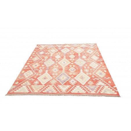 Tappeto Kilim Afghanistan giallo rosso 158x198