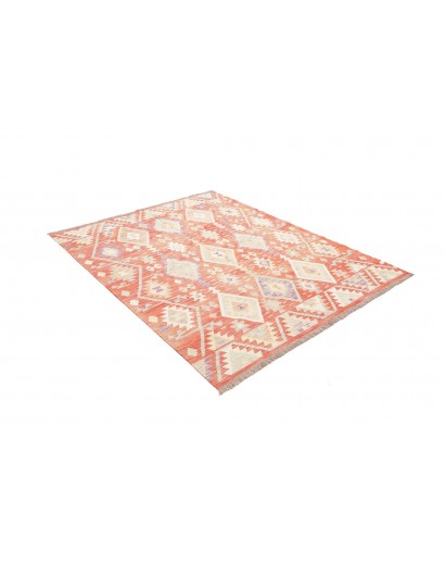 Tappeto Kilim Afghanistan giallo rosso 158x198