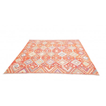 Tappeto Kilim Afghanistan marrone rosso 203x205
