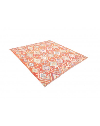 Tappeto Kilim Afghanistan marrone rosso 203x205