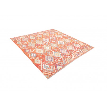 Tappeto Kilim Afghanistan marrone rosso 203x205