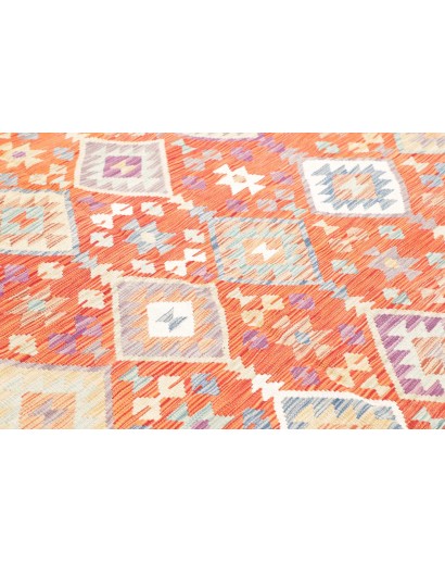 Tappeto Kilim Afghanistan marrone rosso 203x205