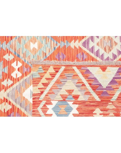 Tappeto Kilim Afghanistan marrone rosso 203x205