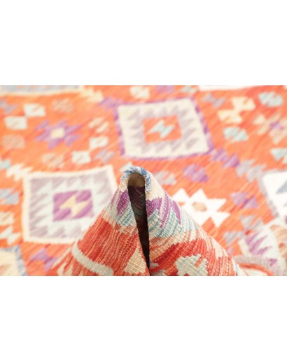 Tappeto Kilim Afghanistan marrone rosso 203x205