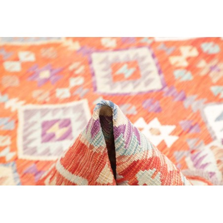 Tappeto Kilim Afghanistan marrone rosso 203x205