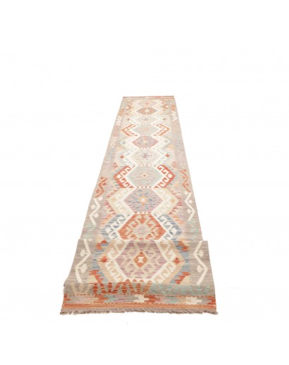 Tappeto Kilim Afghanistan bianco arancione 83x636
