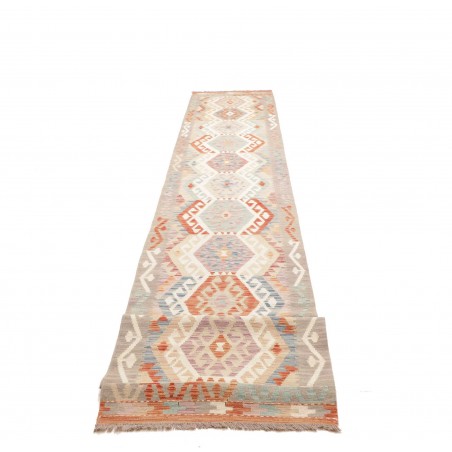 Tappeto Kilim Afghanistan bianco arancione 83x636