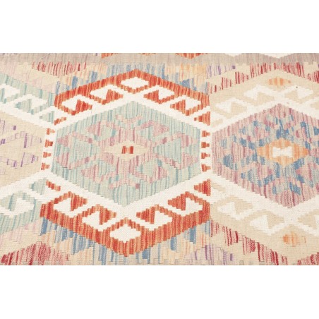 Tappeto Kilim Afghanistan bianco arancione 83x636