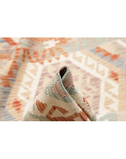 Tappeto Kilim Afghanistan bianco arancione 83x636