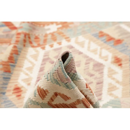 Tappeto Kilim Afghanistan bianco arancione 83x636