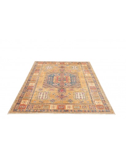 Tappeto Kazak Fine Pakistan marrone azzurro 147x190