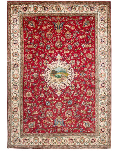 Tappeto Tabriz Persia marrone grigio 242x343