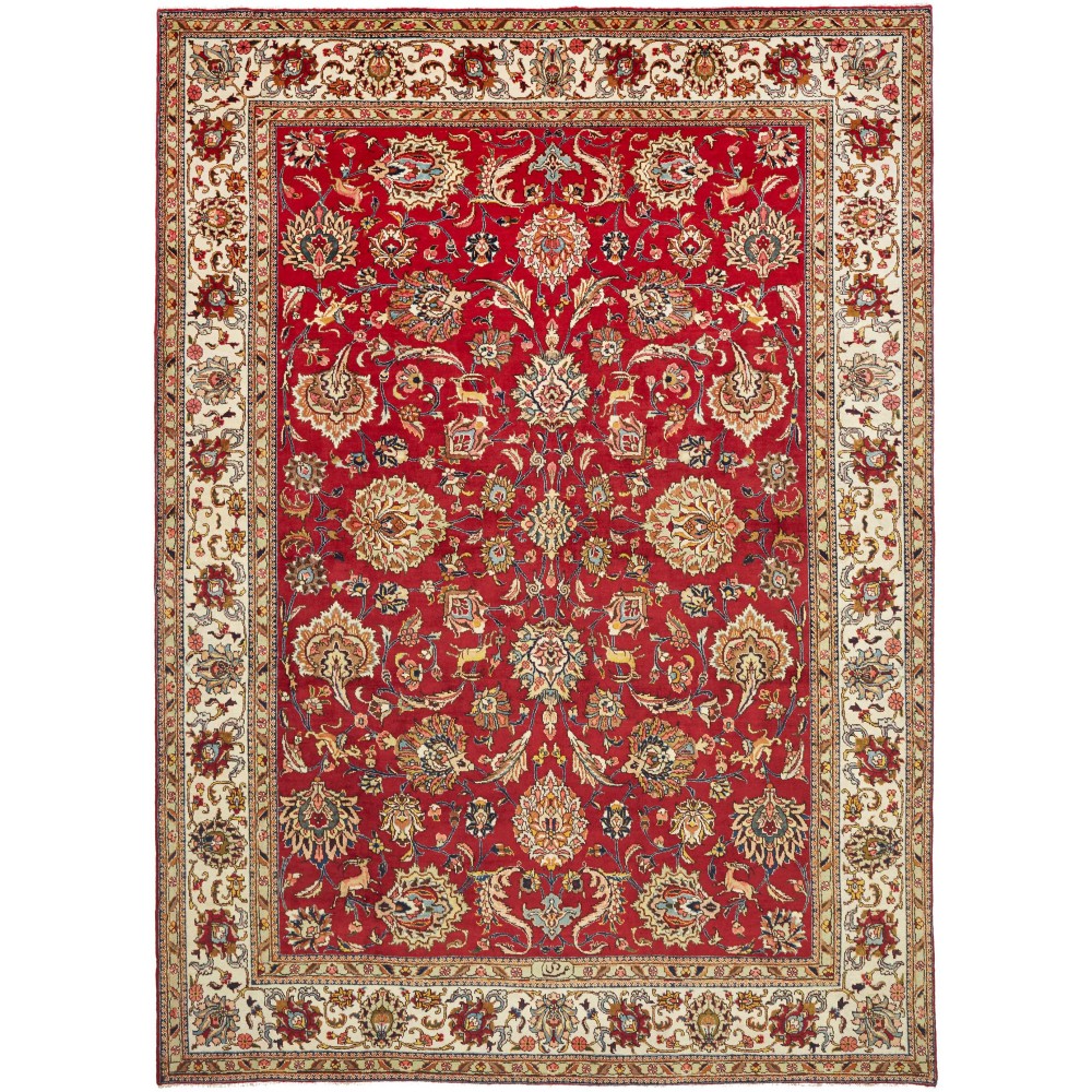 Tappeto Tabriz Persia marrone giallo 245x342 Tappeto Tabriz Persia marrone giallo 245x342