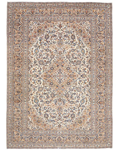 Tappeto Kashan Persia bianco marrone 252x355