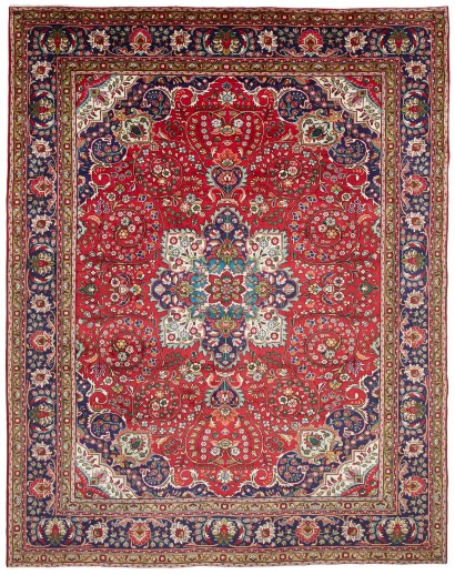 Tappeto Tabriz Persia marrone grigio 260x336