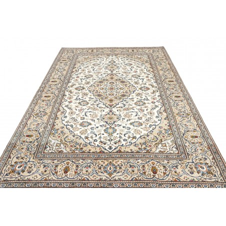 Tappeto Kashan Persia bianco marrone 200x305