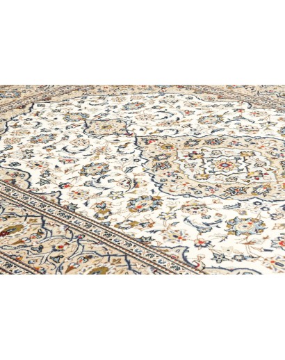 Tappeto Kashan Persia bianco marrone 200x305