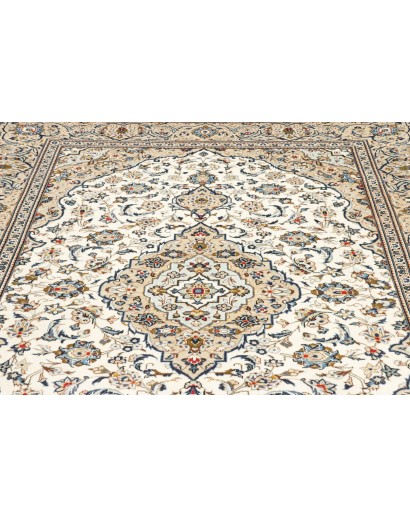 Tappeto Kashan Persia bianco marrone 200x305