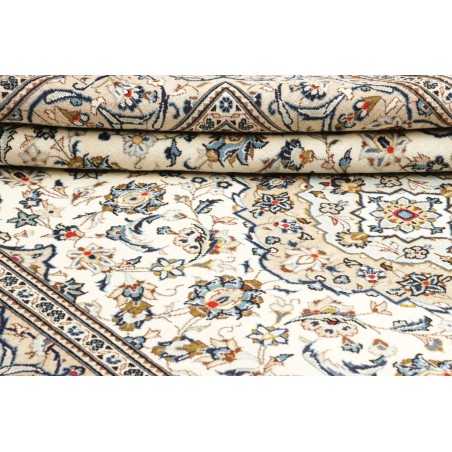 Tappeto Kashan Persia bianco marrone 200x305