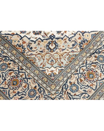 Tappeto Kashan Persia bianco grigio 198x290
