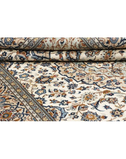 Tappeto Kashan Persia bianco grigio 198x290