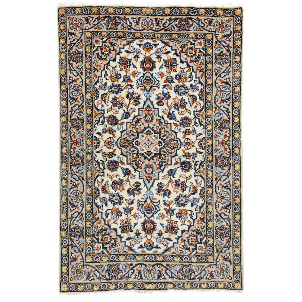 Tappeto Kashan Fine Persia beige grigio 100x152 Tappeto Kashan Fine Persia beige grigio 100x152