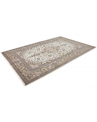 Tappeto Kashan Persia bianco grigio 200x306
