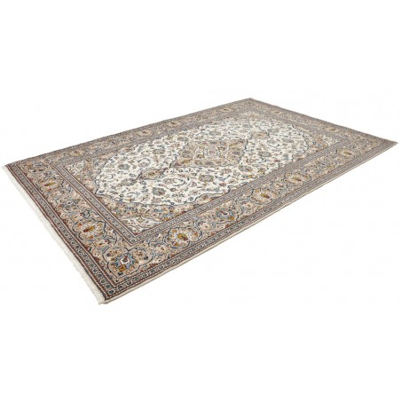 Tappeto Kashan Persia bianco grigio 200x306