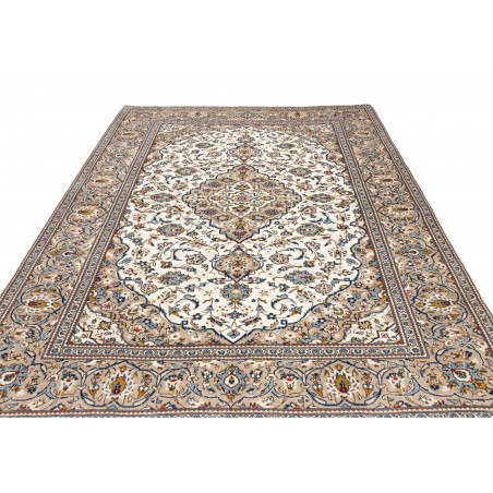 Tappeto Kashan Persia bianco grigio 200x306
