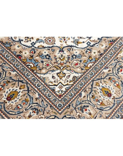 Tappeto Kashan Persia bianco grigio 200x306