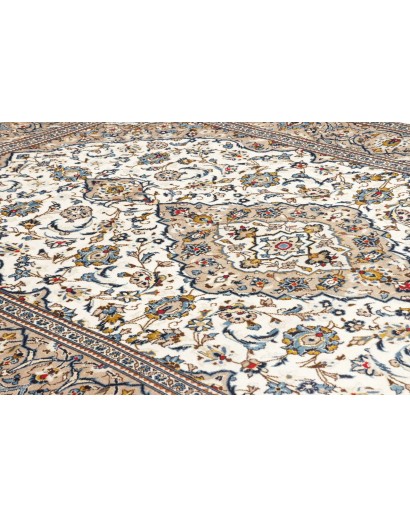 Tappeto Kashan Persia bianco grigio 200x306