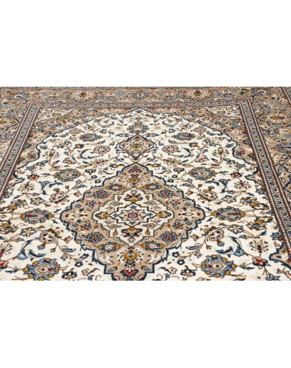 Tappeto Kashan Persia bianco grigio 200x306