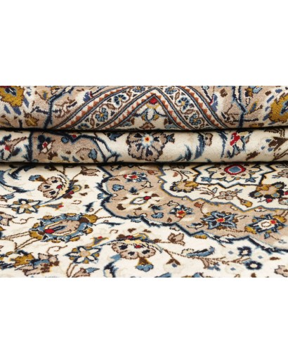 Tappeto Kashan Persia bianco grigio 200x306
